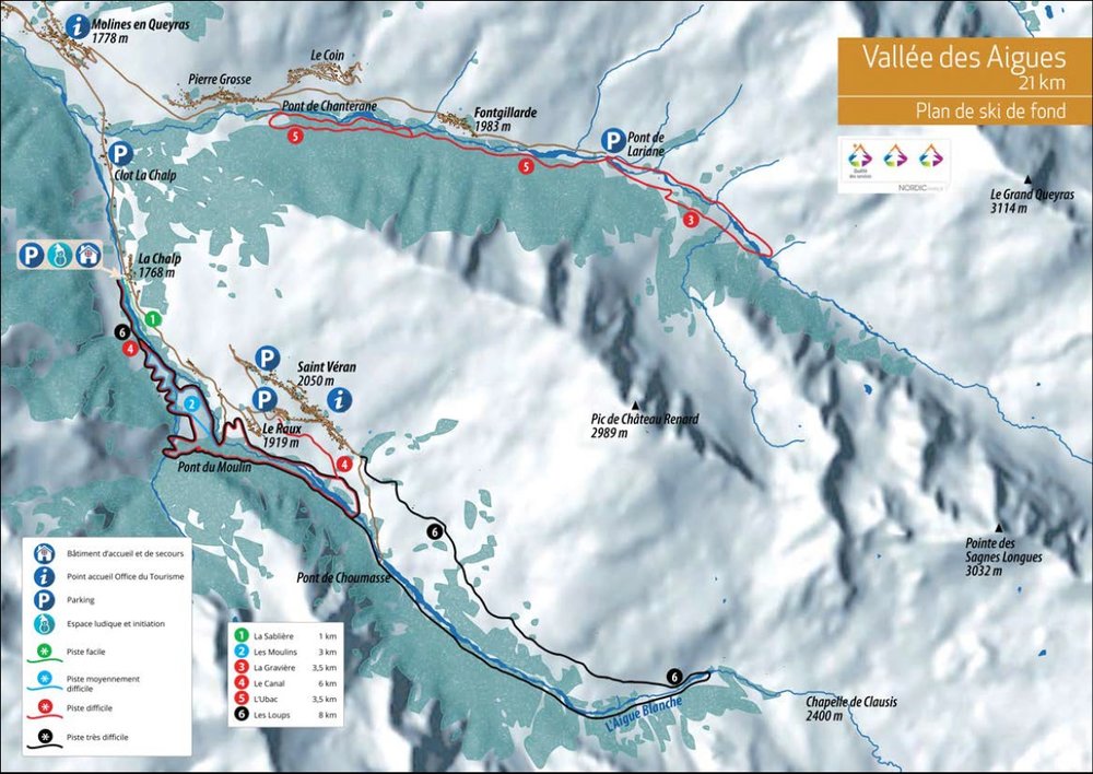 Plan des pistes de ski nordique